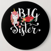 Unicorn Calligraphy Big Sister Button (Vorderseite)