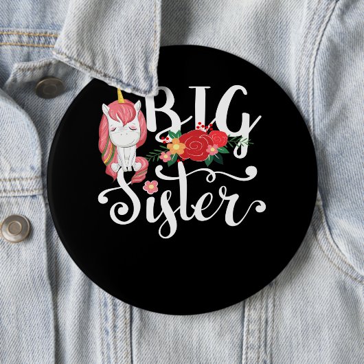 Unicorn Calligraphy Big Sister Button (Beispiel)