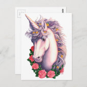 Unicorn Cameo Postkarte (Vorne/Hinten)