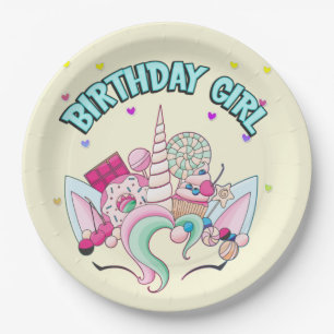 Unicorn Candy Birthday Party Sweet Lovers  Pappteller