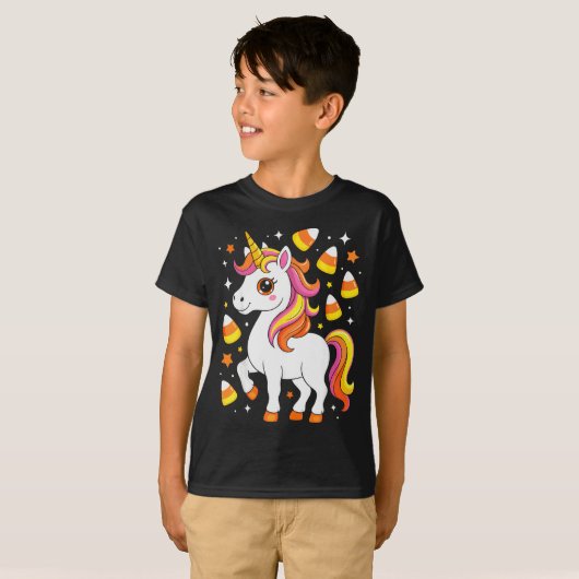 Unicorn Candy Corn Shirt Men Women Kids Halloween (Vorne ganz)