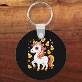 Unicorn Candy Corn Shirt Men Women Kids Halloween Schlüsselanhänger (Vorderseite)