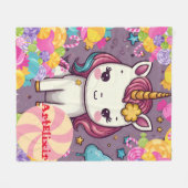 Unicorn Candy Print Fleecedecke (Vorderseite (Horizontal))