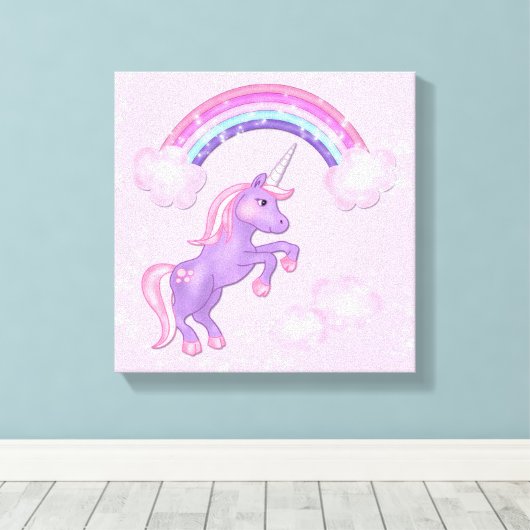 Unicorn Canvas Print Leinwanddruck (Insitu (Holzboden))