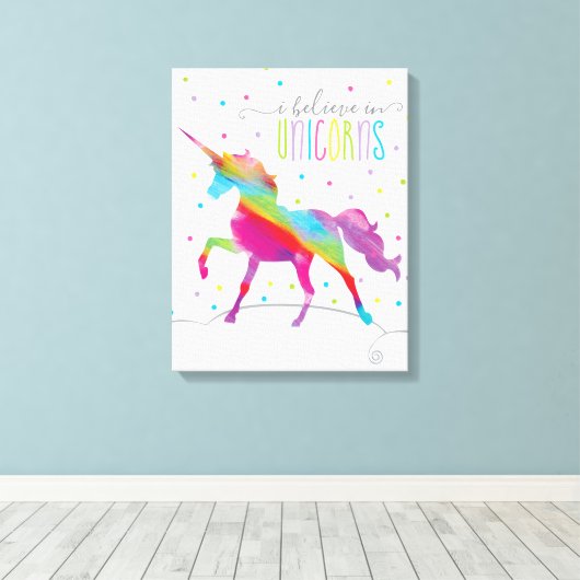 Unicorn Canvas Print Leinwanddruck (Insitu (Holzboden))