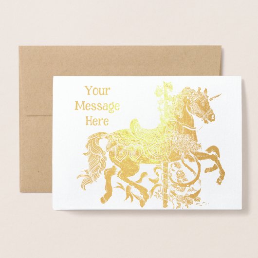 Unicorn Carousel Pferd Folienkarte (Vorderseite mit Umschlag)
