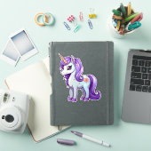 Unicorn-Cartoon zeichnend Aufkleber (iPad Hülle)