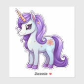 Unicorn-Cartoon zeichnend Aufkleber (Blatt)