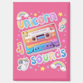 Unicorn Cassette Collage Magnet (Vorderseite)