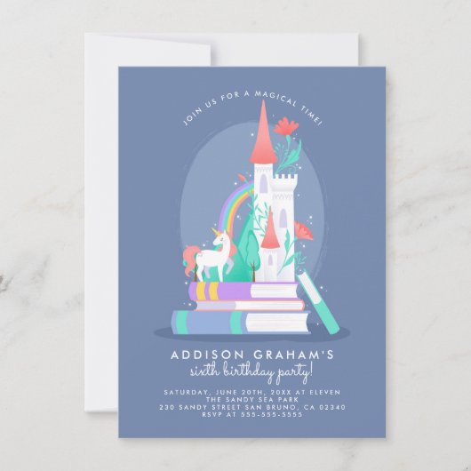 Unicorn & Castle Einladung (Vorderseite)