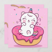 Unicorn Cat Feiertagskarte (Vorne/Hinten)