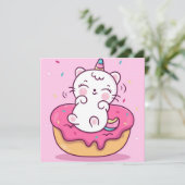 Unicorn Cat Feiertagskarte (Stehend Vorderseite)