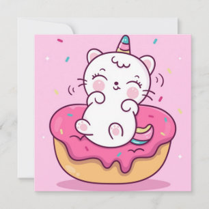 Unicorn Cat Holiday Card Feiertagskarte