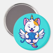 Unicorn Cat Magnet (Vorderseite/Rückseite)