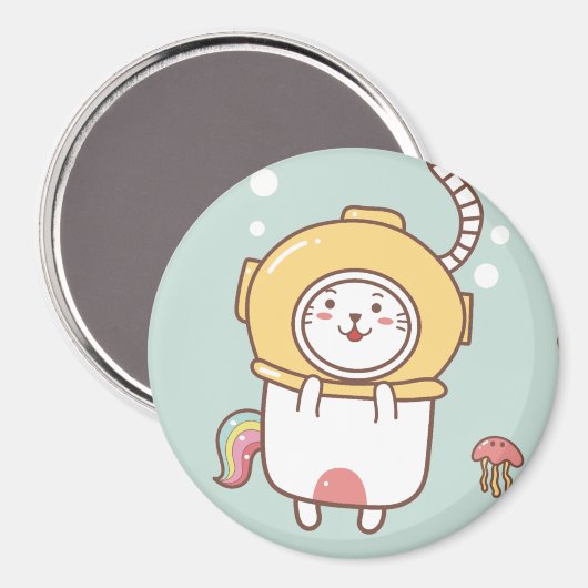 Unicorn Cat Magnet (Vorderseite/Rückseite)