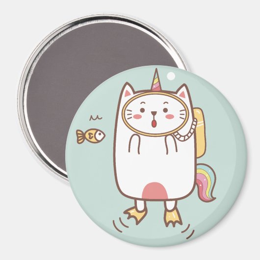 Unicorn Cat Magnet (Vorderseite/Rückseite)