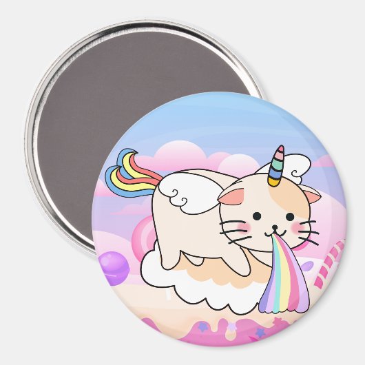 Unicorn Cat Magnet (Vorderseite/Rückseite)