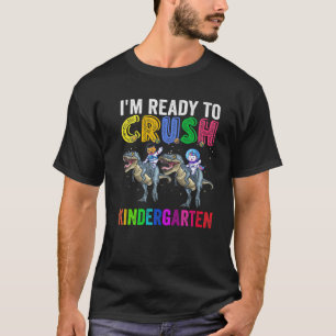 Unicorn Cat Riding Dinosaurier Ich bin bereit, zu  T-Shirt