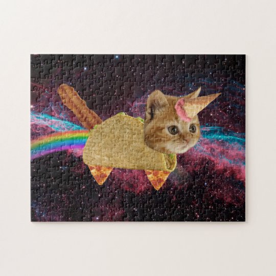 unicorn cat tako cat space cat katze tabby puzzle zazzle de