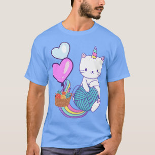 Unicorn Cat with Yarn best stricken jemals T-Shirt