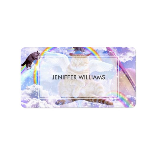 Unicorn - Caticorn Adressaufkleber (Vorne)