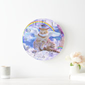 Unicorn - Caticorn Große Wanduhr (Zuhause)