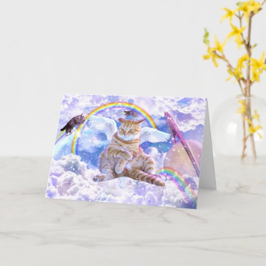 Unicorn - Caticorn Karte (Gelbe Blume)