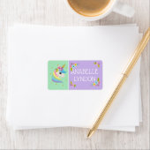 Unicorn Child School Name Labels | Editierbare Far Adressaufkleber (Insitu)