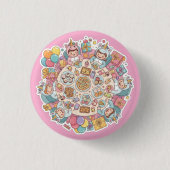 Unicorn Children's Party Button (Vorderseite)