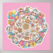 Unicorn Children's Party Poster (Vorne)