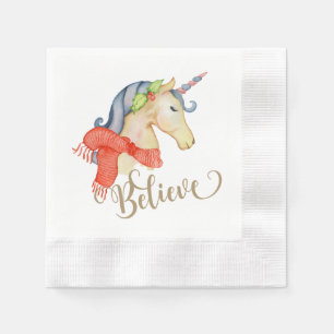 Unicorn Christmas Napkin Serviette