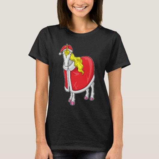 Unicorn Christmas Santa hat T-Shirt (Vorderseite)
