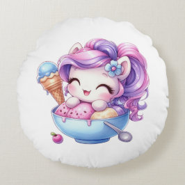 Unicorn Circle Cushion Rundes Kissen