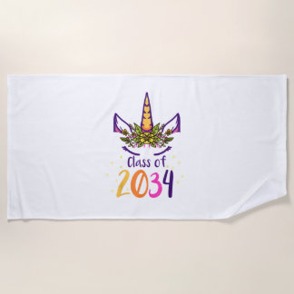 Unicorn Class Of 2034 Grow With Me Kindergarten Gi Strandtuch