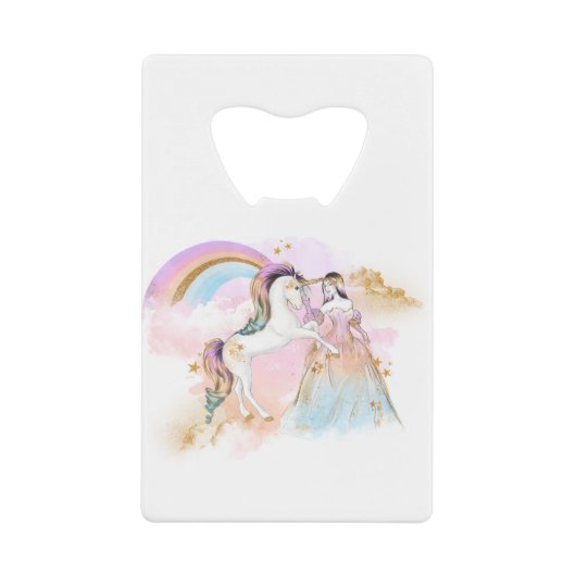 Unicorn Clipart Rainbow Fairytale Geldbeutel Flaschenöffner (Vorderseite)