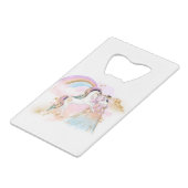 Unicorn Clipart Rainbow Fairytale Geldbeutel Flaschenöffner (Rückseite Schrägansicht)