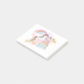 Unicorn Clipart Rainbow Fairytale Post-it Klebezettel (angewinkelt)