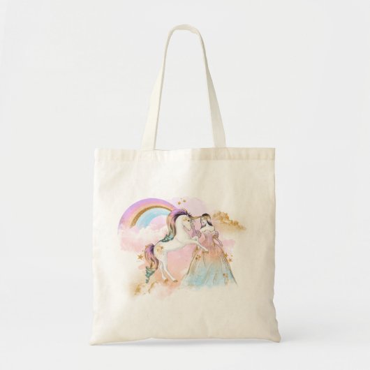 Unicorn Clipart Rainbow Fairytale Tragetasche (Vorne)