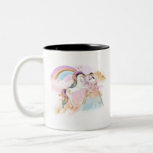 Unicorn Clipart Rainbow Fairytale Zweifarbige Tasse