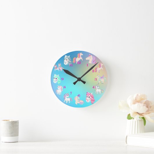 Unicorn Clock Runde Wanduhr (Zuhause)