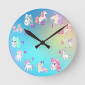 Unicorn Clock Runde Wanduhr (Vorderseite)