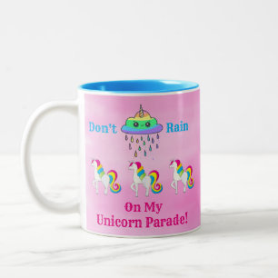 Unicorn Cloud Cartoon Niedlich Spaß Girly Pink Zweifarbige Tasse