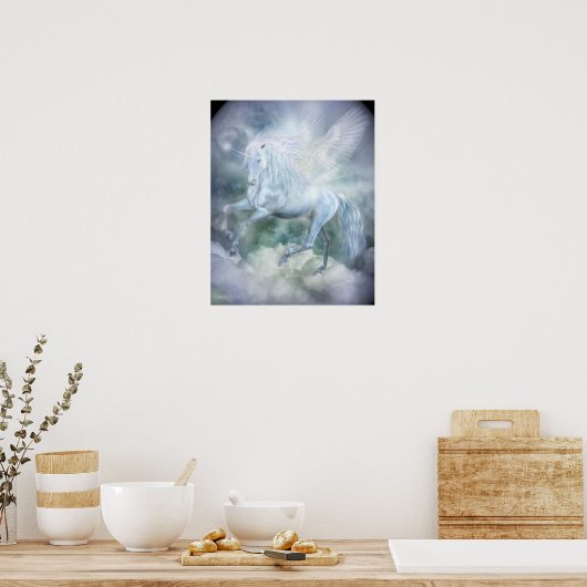 Unicorn Cloud Dancer Fine Art Poster/Print Poster (Küche)