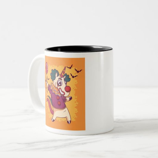 Unicorn Clown Zweifarbige Tasse (Vorderseite Links)