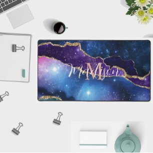 Unicorn Colors Agate Rose Gold Glitzer Desk Mat Schreibtischunterlage