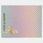 Unicorn Confetti Ombre Gold Glitzer Herz Fleecedecke (Vorderseite (Horizontal))