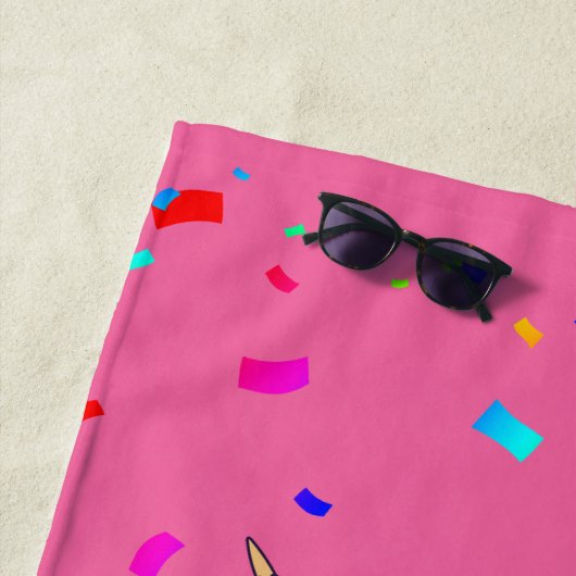 Unicorn Confetti Trendy Stilvoll Mit Monogramm Strandtuch (Beispiel)