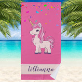 Unicorn Confetti Trendy Stilvoll Mit Monogramm Strandtuch