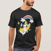 Unicorn Corgi Rainbow Graphic Doodle T-Shirt (Vorderseite)