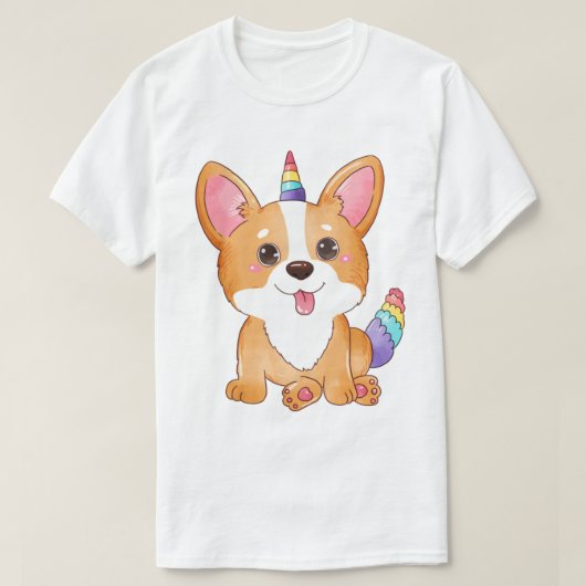 Unicorn Corgi T - Shirt (Design vorne)